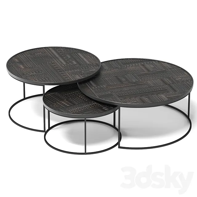 Tabwa Coffee table set by ETHNICRAFT 3DS Max Model