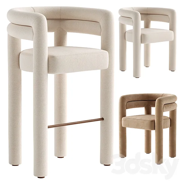 Tacova Bar Stool & Tacova Dining Chair 3ds Max