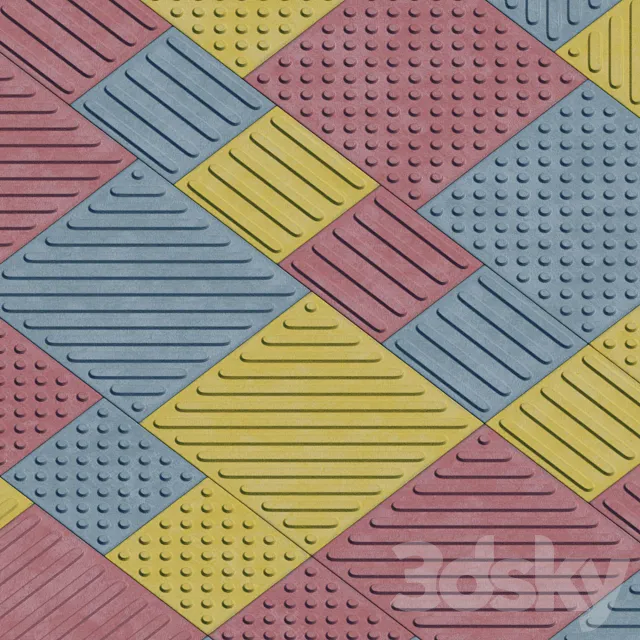 Tactile paving slabs for disabled 3DS Max Model