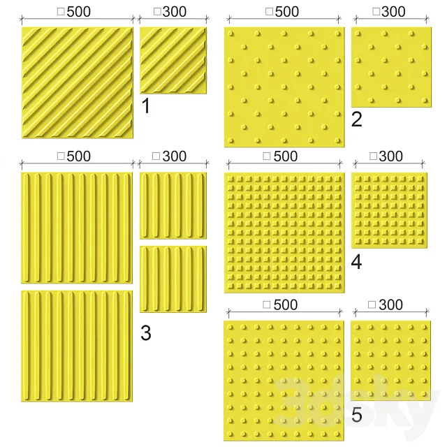 Tactile tiles for disabled 3ds Max