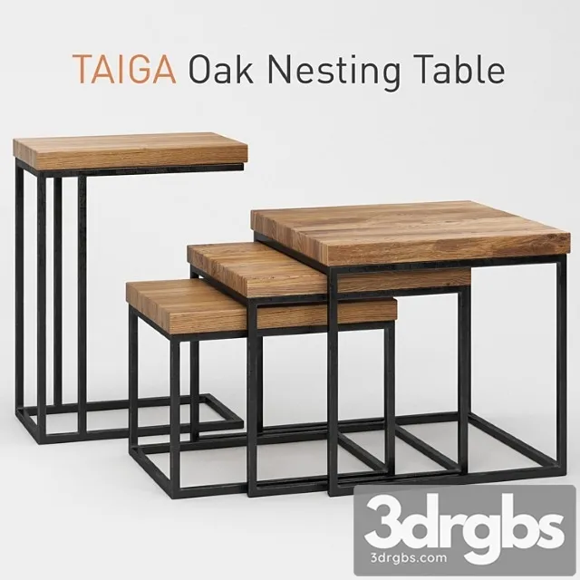 Taiga Oak Nesting Table 3dsmax Download