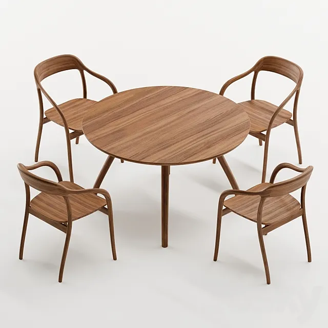 Tako ROUND TABLE & Tako ARMCHAIR by MARUNI 3ds Max