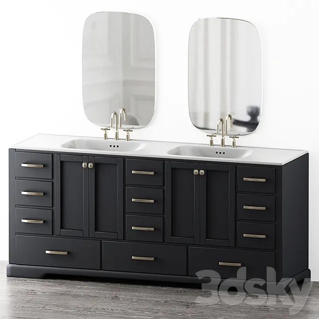 Talbot Double Bathroom Vanity Set 3DS Max Model