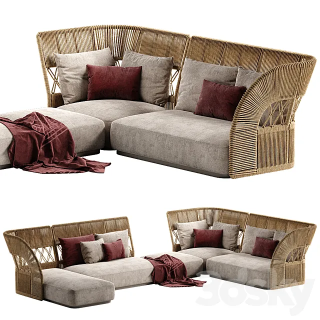 Talenti Cliff Deco sofa 2 3DS Max Model
