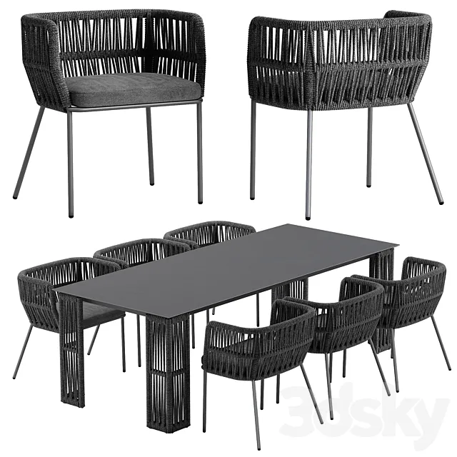 Talenti cliff dining set 3ds Max