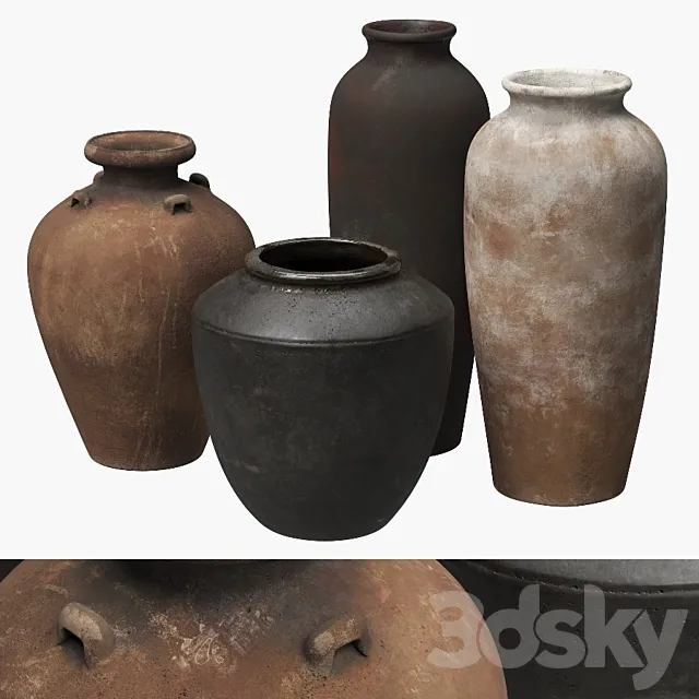 Tall ceramic vases 3DS Max Model