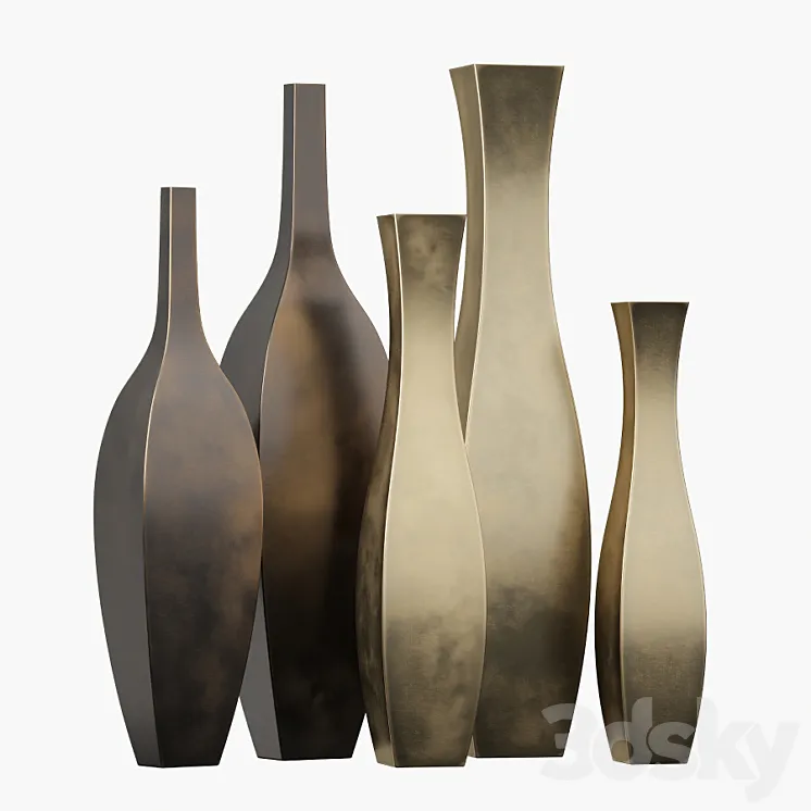 Tall metal vases 3DS Max