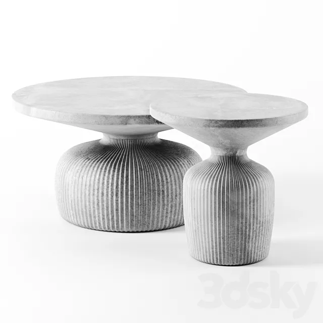 Tambor concrete tables by Westelm 3DS Max Model