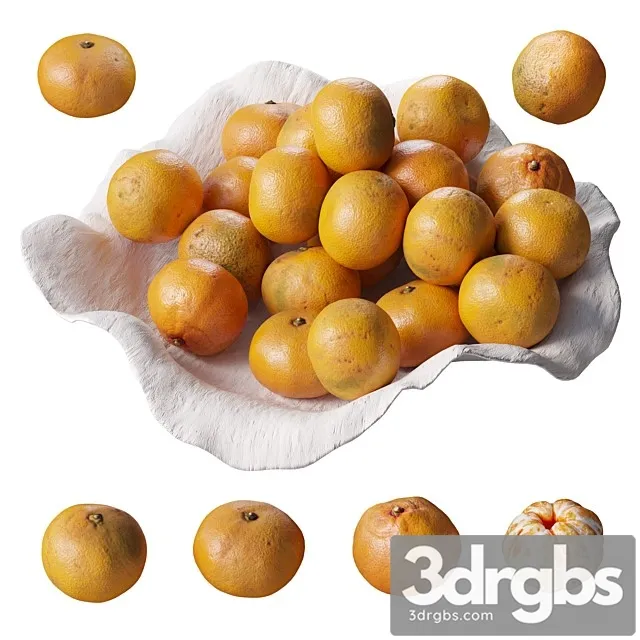 Tangerines in a Clay Bowl 3dsmax Download