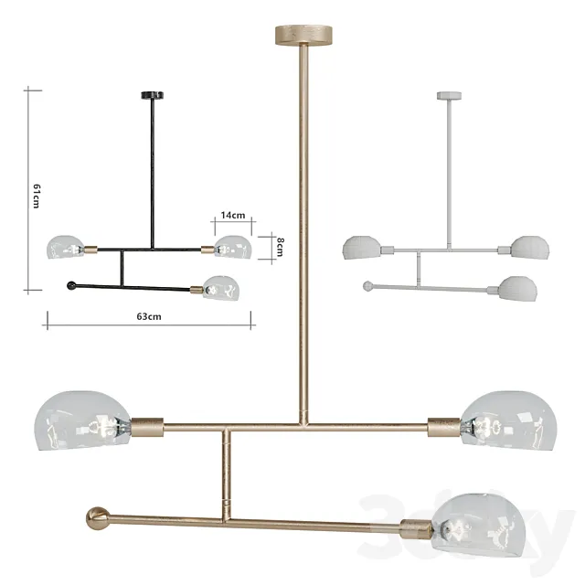 Tangle Chandelier Pendant 3ds Max