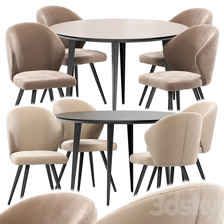 Tango dining chair and Watford table 3DS Max