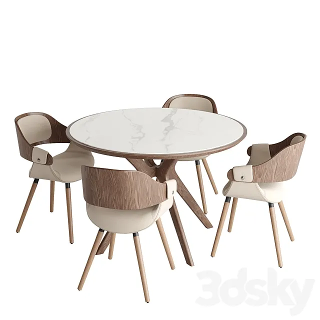 Tango dining table and Jody chairs 3DS Max Model