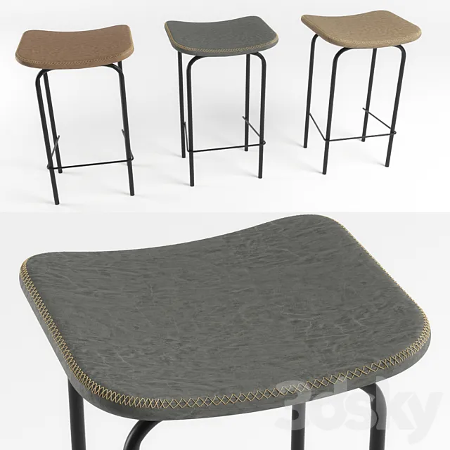 TANNER LEATHERETTE KITCHEN bar or counter stool in vintage 3DSMax File