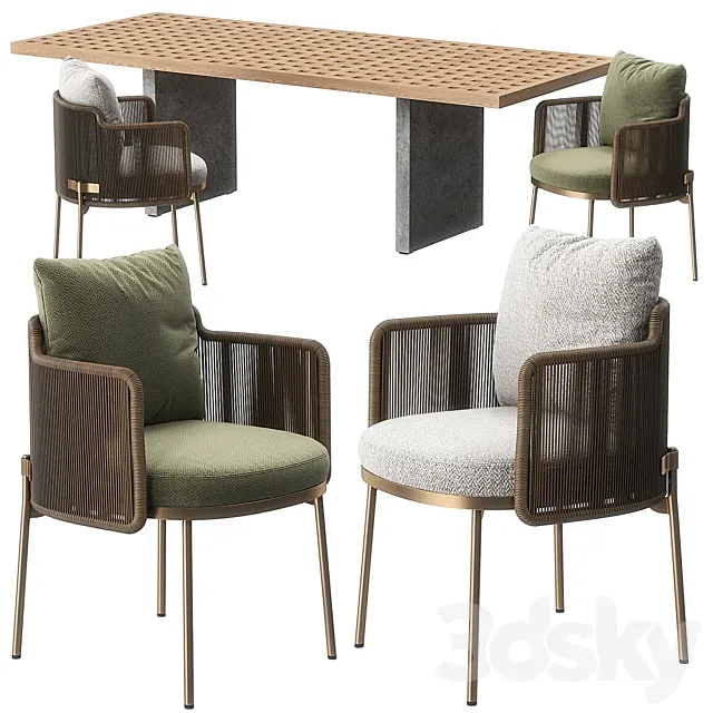 Tape chair Quadrado table by Minotti 3DSMax File