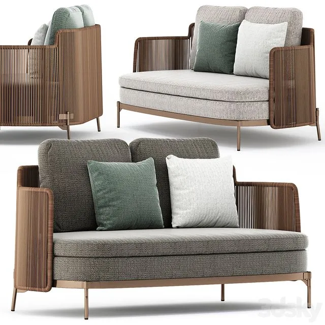 TAPE CORD OUTDOOR Garden sofa by Minotti 3dsMax Model