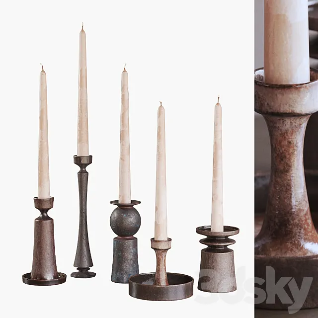 Taper candle holder 3ds Max
