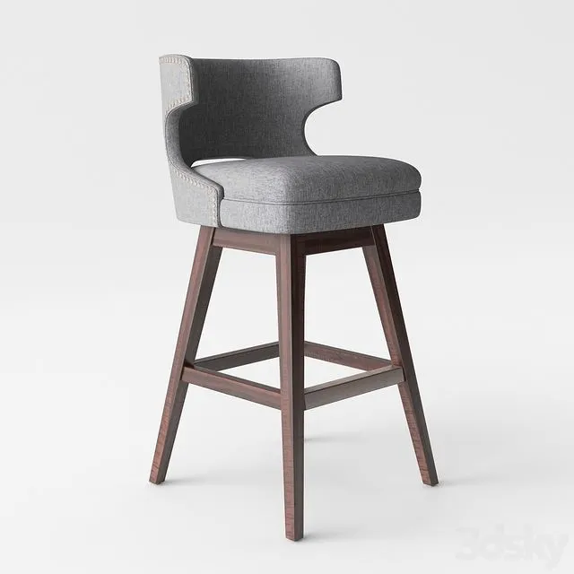 Task Bar Stool wSwivel Base 3dsMax Model