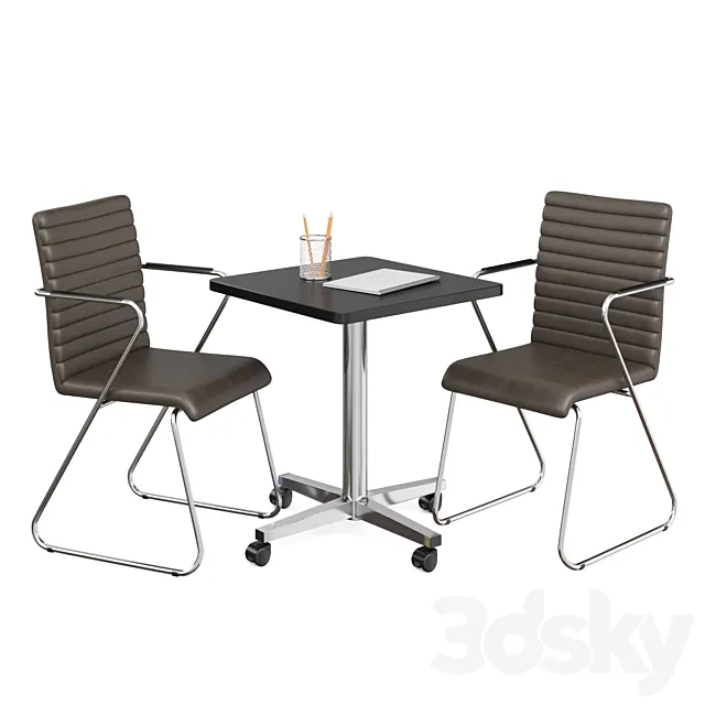 Task CF LE office table and chair 3ds Max