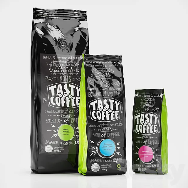 TASTY COFFEE coffee packaging 3ds Max