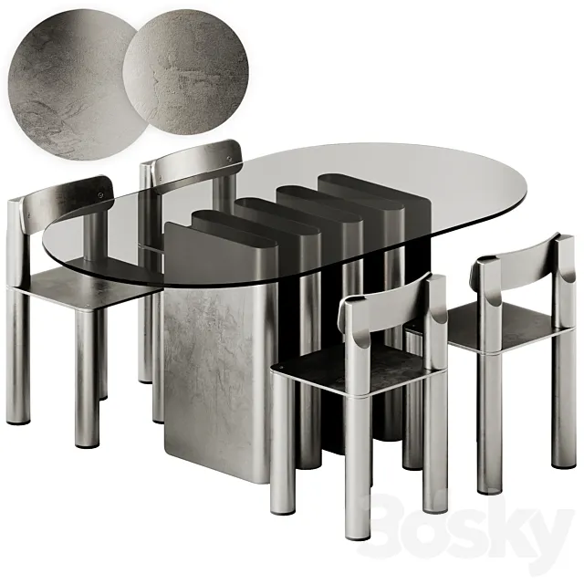 TAVOLO 2 Table by Pulpo and SILO Aluminum chair by Found 3ds Max