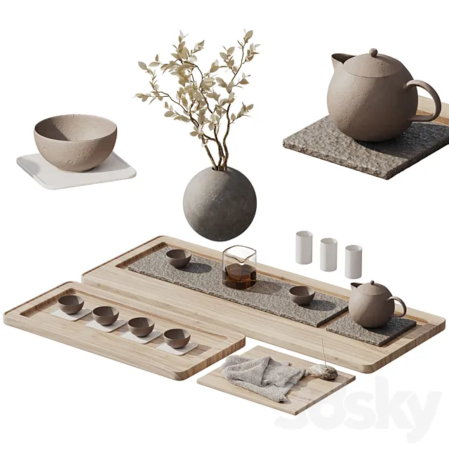 tea decorative set_001 3ds Max