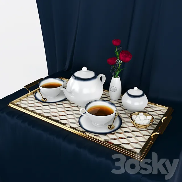 Tea service 3DS Max Model