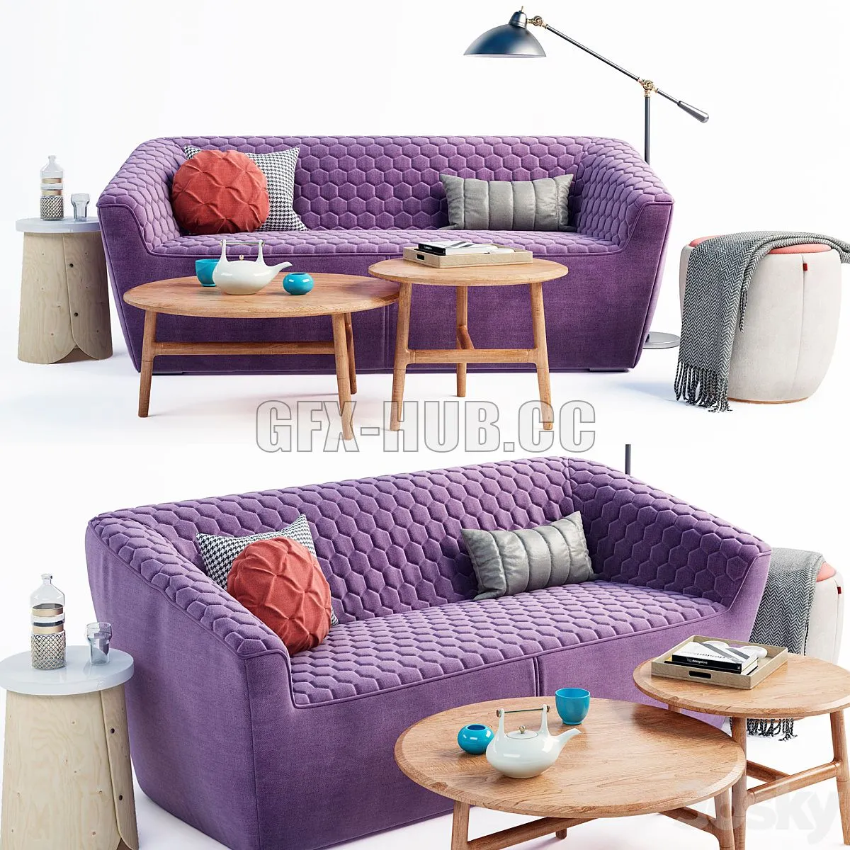 tea sofa set 3dsMax Model
