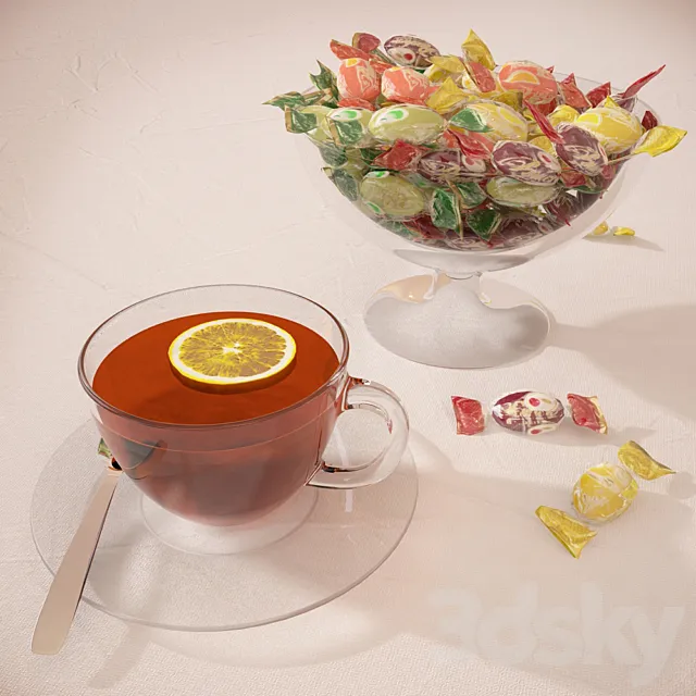 tea with chocolate 3ds Max