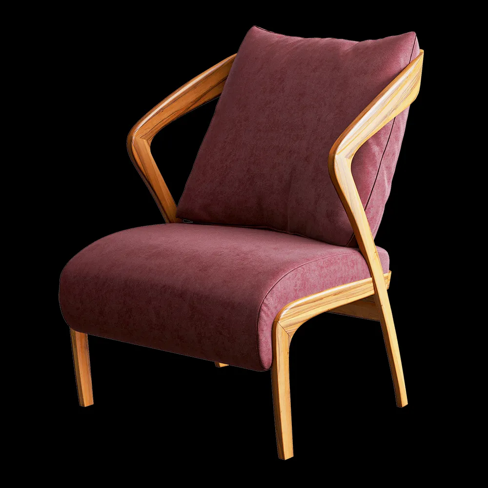 Teak House – Armchair Marina Red Wine 3ds Max