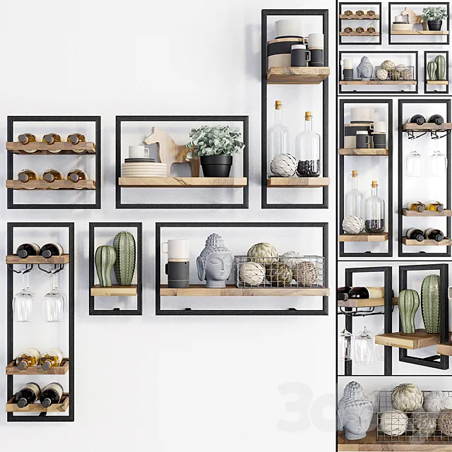 Teak House (Loft) – d-Bodhi Shelfmate_set 3 3DS Max Model