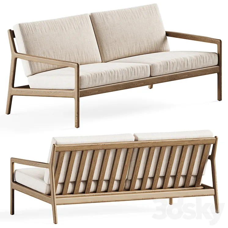 Teak Jack outdoor sofa 2 seater by Ethnicraft \/ Double sofa 3DS Max