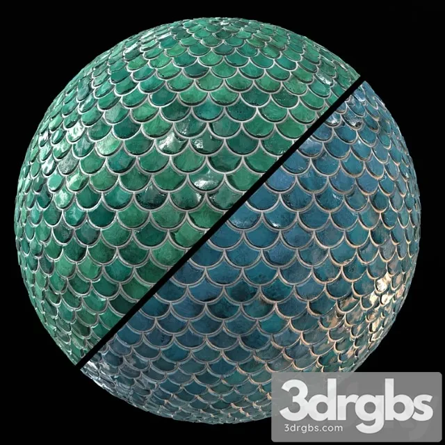 Teal tile pbr material-09