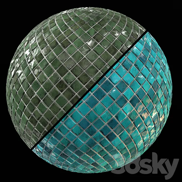 Teal Tile PBR Material-13 3DS Max Model