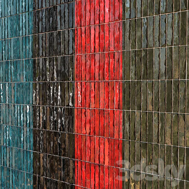 Teal Tile PBR Material-15 3ds Max