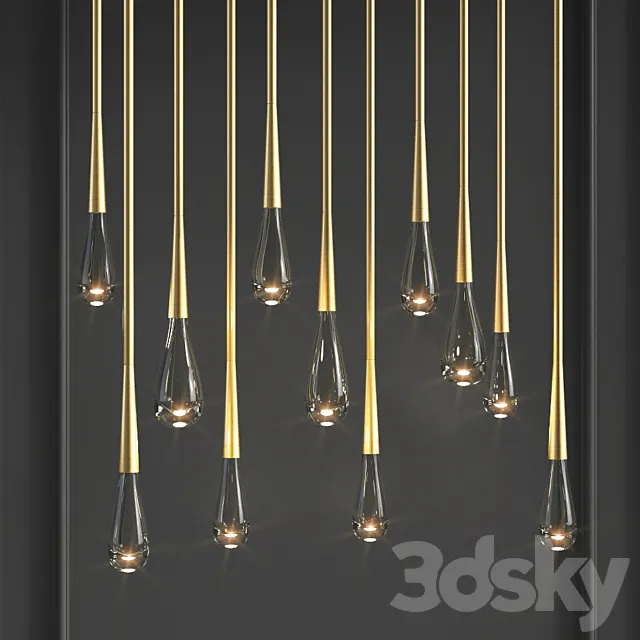 Teardrop 2.0 Chandelier The Pour par Design Haus Liberty 3ds Max