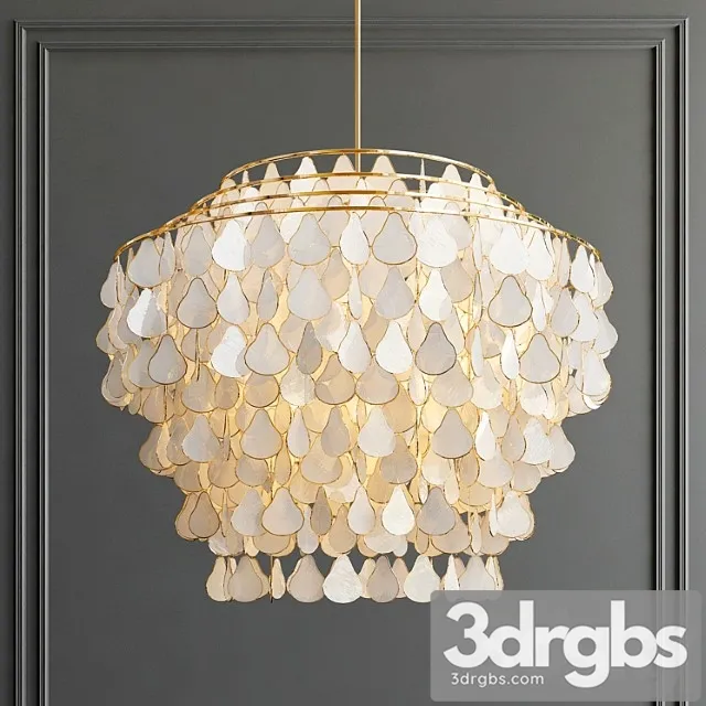 Teardrops capiz chandelier 3dsmax Download