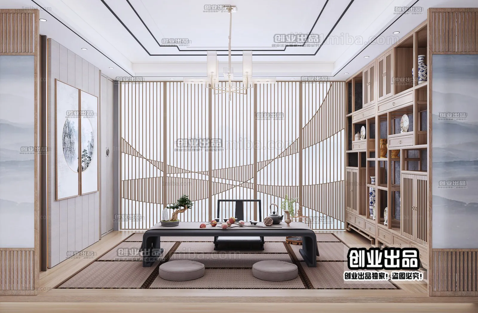 Tearoom 3D Interior Scene – Japanese Style – 002