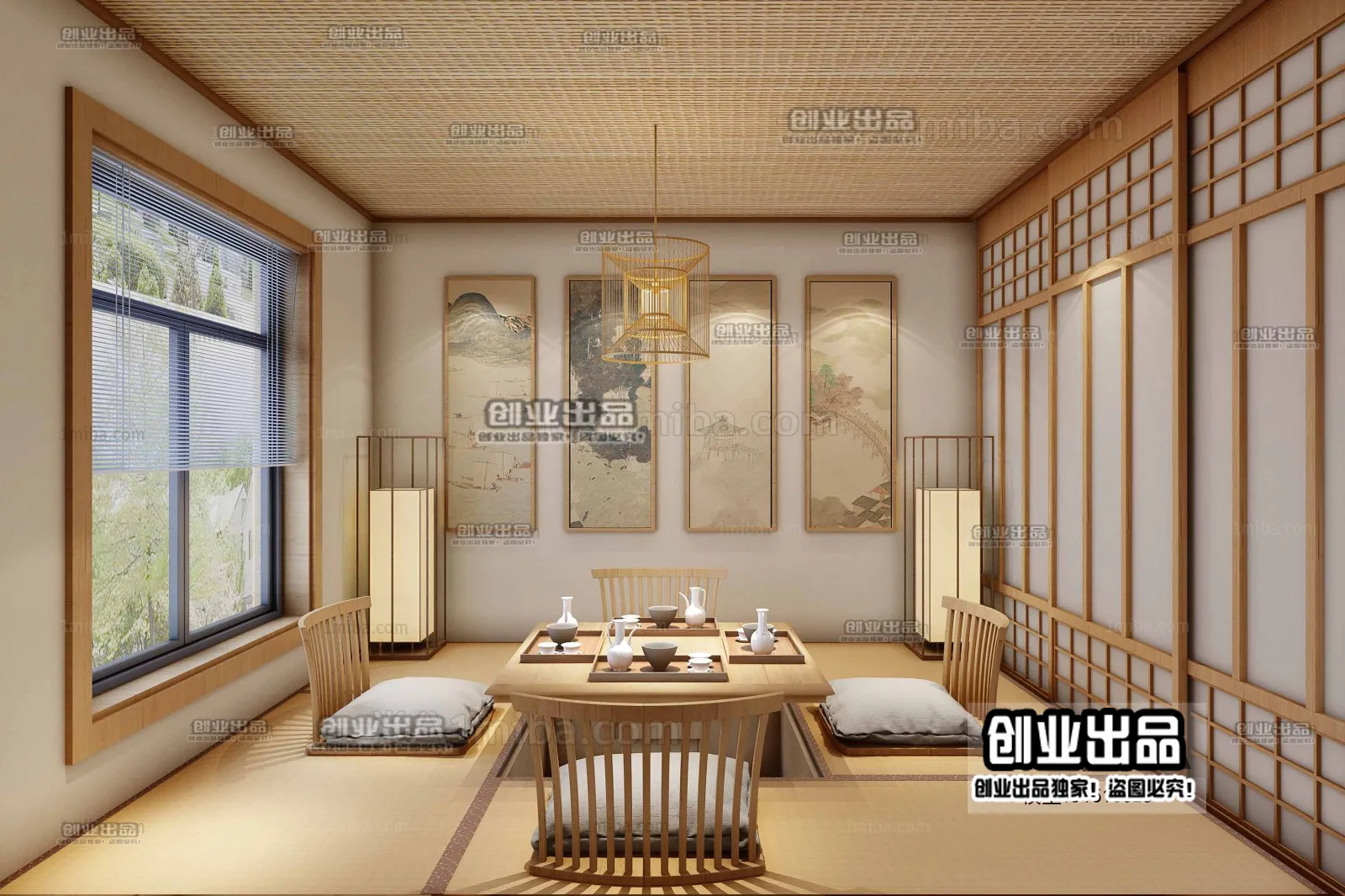 Tearoom 3D Interior Scene – Japanese Style – 005