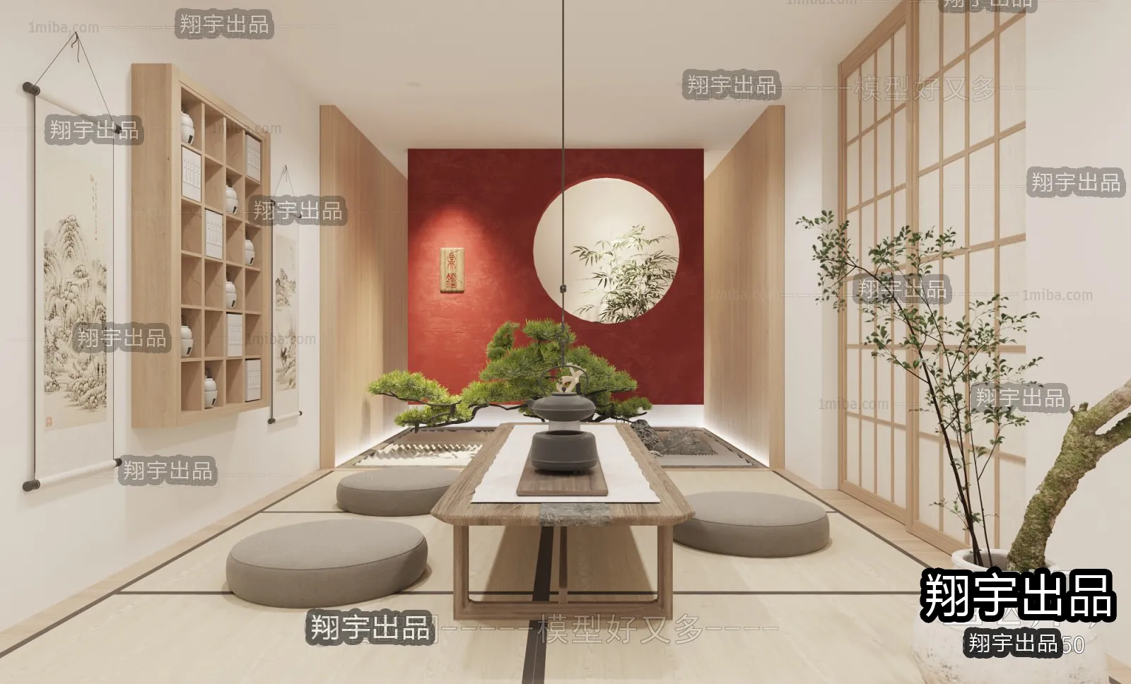 Tearoom 3D Interior Scene – Japanese Style – 008