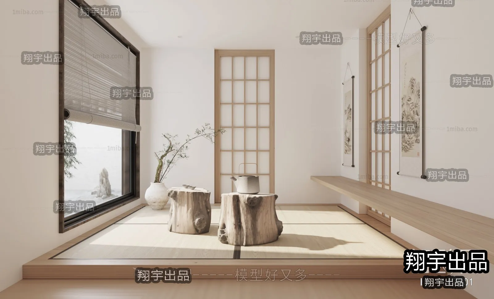 Tearoom 3D Interior Scene – Japanese Style – 009