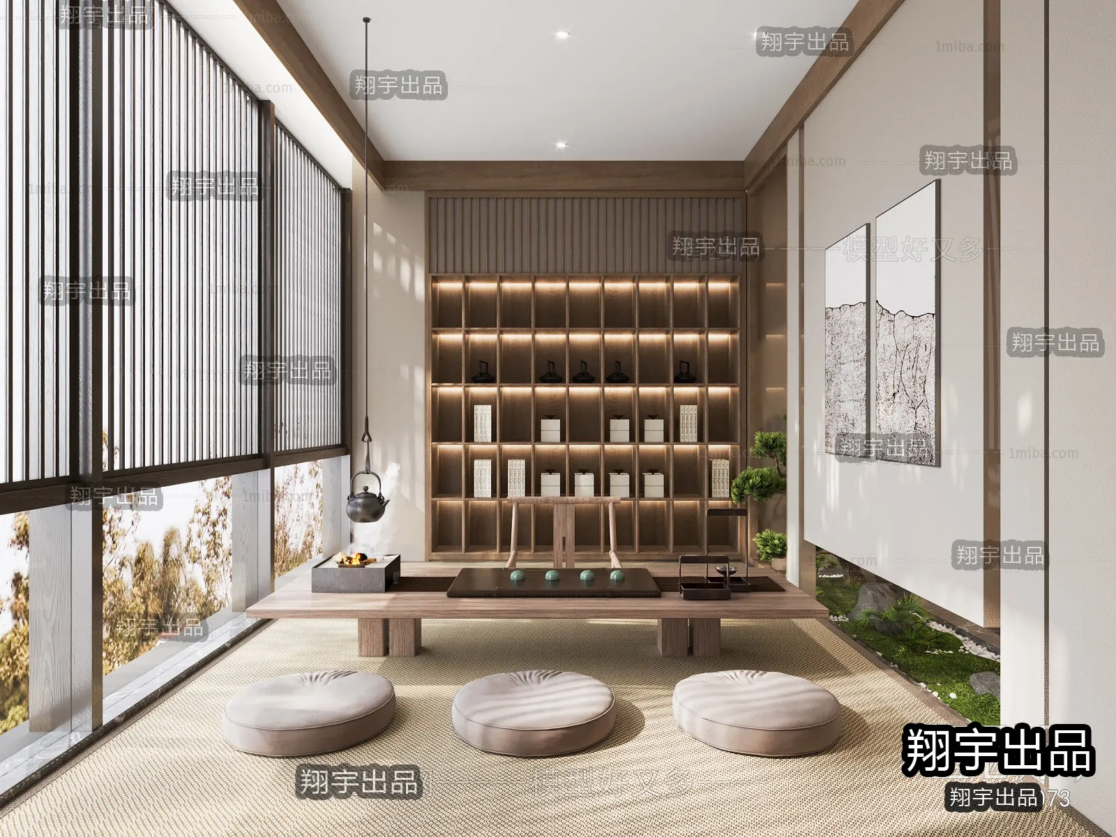 Tearoom 3D Interior Scene – Japanese Style – 011