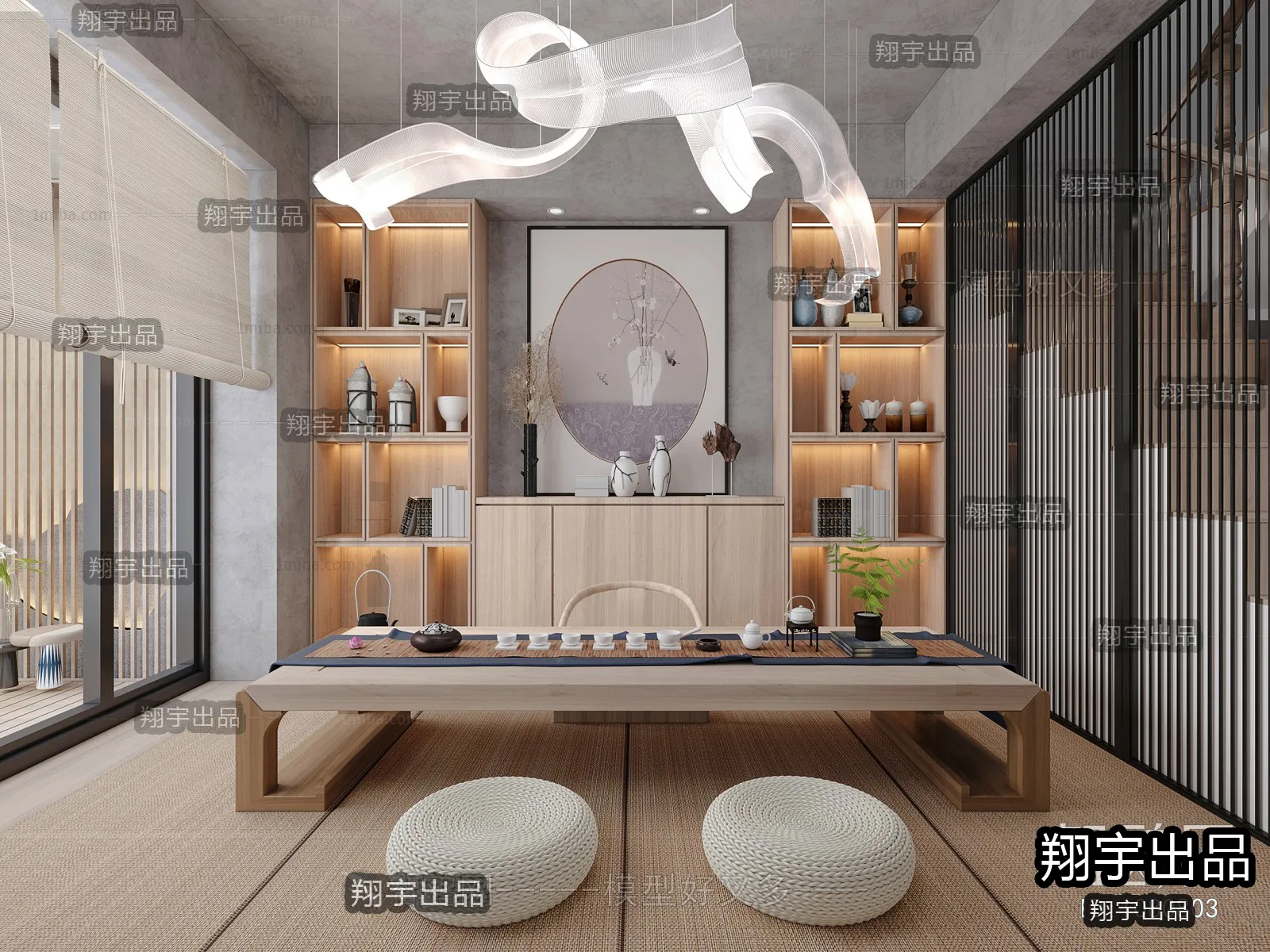 Tearoom 3D Interior Scene – Japanese Style – 012