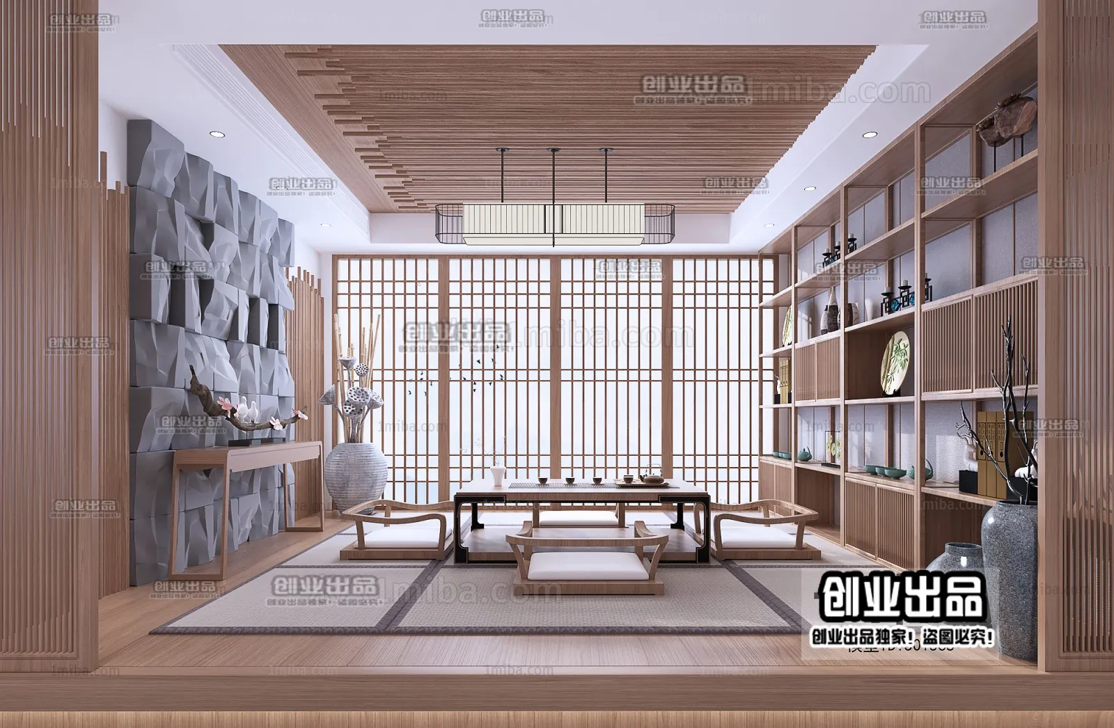 Tearoom 3D Interior Scene – Japanese Style – 015