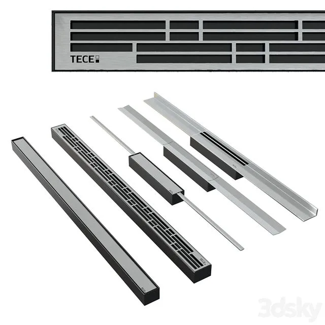TECE drainprofile & Dallmer floor drain & Shower channel systems 3dsMax Model
