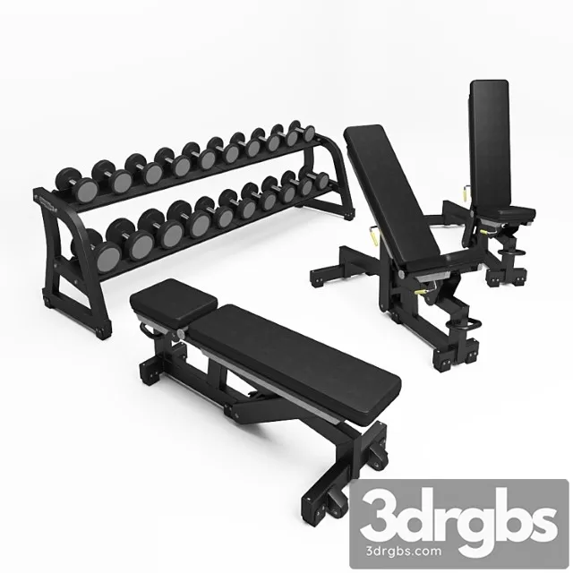 Technogym Pure Strength Adjustable Bench Free Weights Dumbbells 3dsmax Download