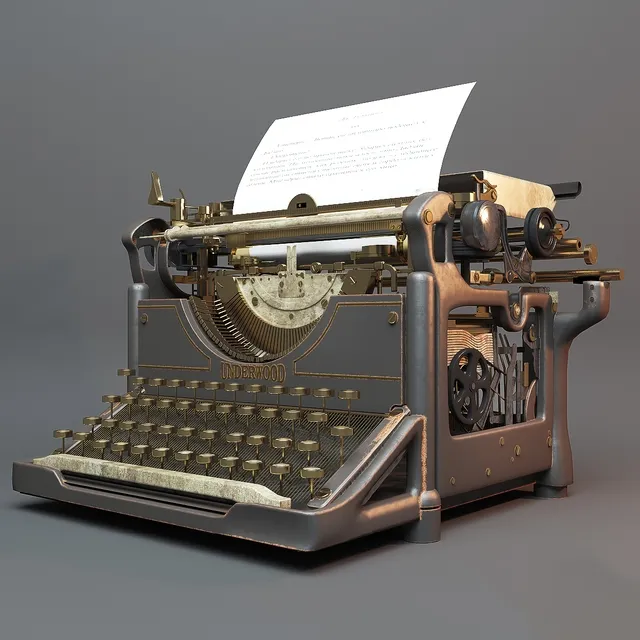 technology – 1913 Underwood 5 Typewriter 3ds Max