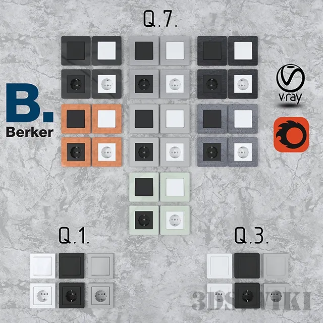 technology – Electrician of the German company Berker Q Series 3ds Max