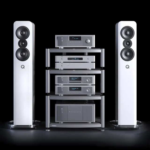technology – Hi-fi kit Nad and Q acoustics 3ds Max