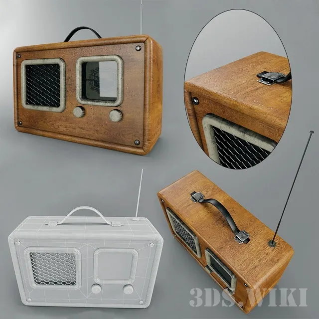 technology – Retro style radio. 3ds Max