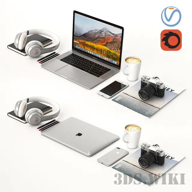technology – Silver Macbook Workplace 3ds Max